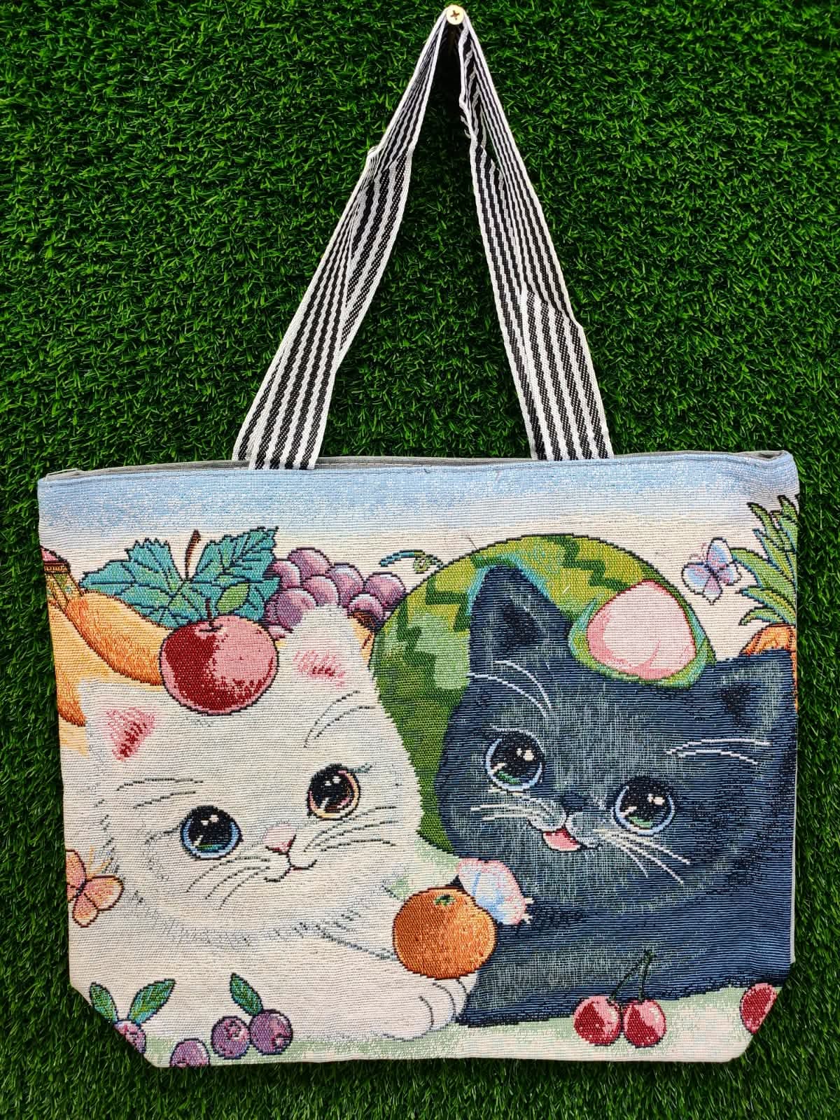 Cat printed tote bag for women - Ronjok