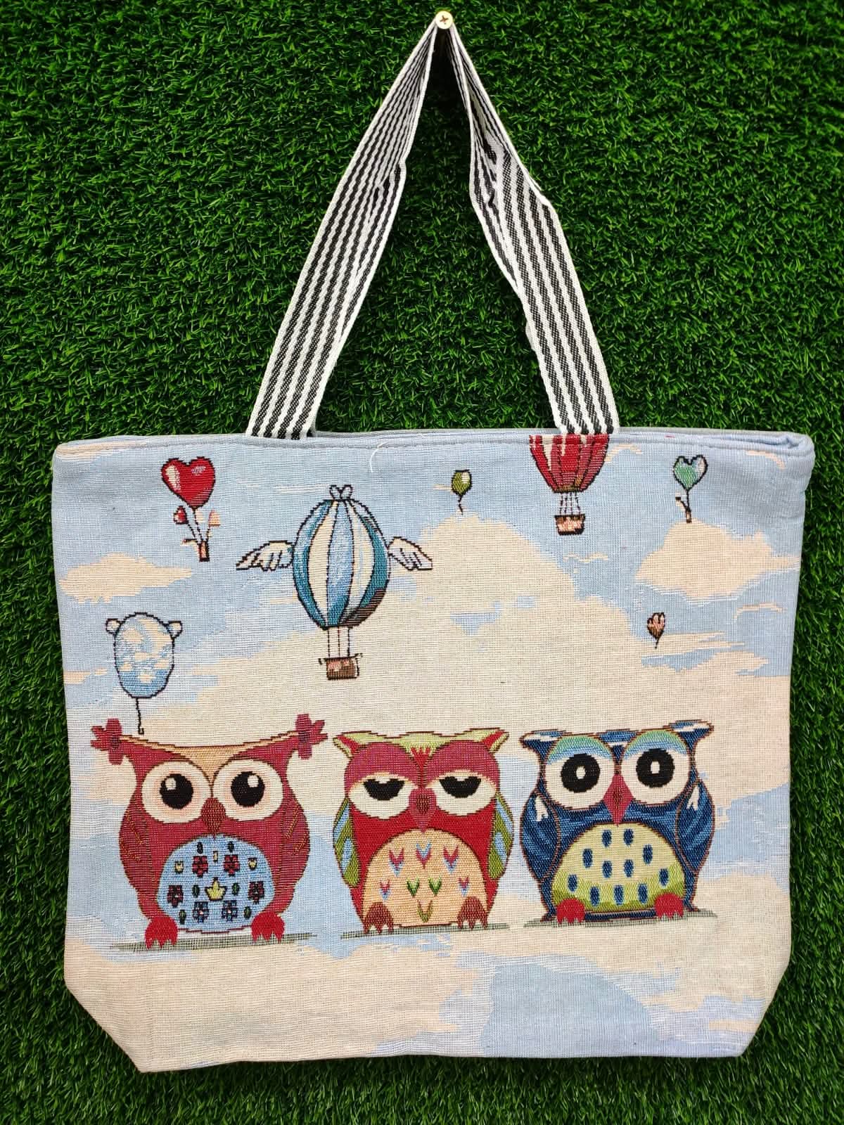Owl print tote bag for women - Ronjok